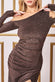 Cold Shoulder Lurex Maxi With Thigh Split DR3632