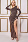 Cold Shoulder Lurex Maxi With Thigh Split DR3632