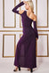 Cold Shoulder Lurex Maxi With Thigh Split DR3632