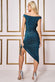 Lurex Off The Shoulder Ruched Midi Dress DR3645