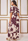 Leaf Print Flutter Sleeve Maxi Dress DR3652