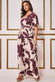 Leaf Print Flutter Sleeve Maxi Dress DR3652