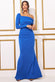 Scuba Crepe One Shoulder Maxi Dress DR3653