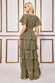 Patterned Sequin Lurex Tiered Maxi Dress DR3657
