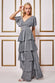 Patterned Sequin Lurex Tiered Maxi Dress DR3657