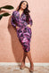 Tropical Print Midi With Batwing Sleeves DR3662