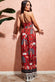 Printed Tie Back Maxi Dress DR3663