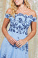 Embroidered Sequin Scallop Lace High Low Midi Dress DR3675