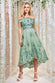 Embroidered Sequin Scallop Lace High Low Midi Dress DR3675