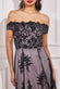 Embroidered Sequin Scallop Lace High Low Midi Dress DR3675