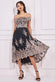Embroidered Sequin Scallop Lace High Low Midi Dress DR3675