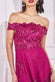Embroidered Sequin Scallop Lace High Low Midi Dress DR3675