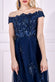Embroidered Sequin Scallop Lace High Low Midi Dress DR3675