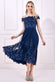 Embroidered Sequin Scallop Lace High Low Midi Dress DR3675