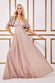 Patterned Sequin Lurex Flutter Sleeve Maxi Dress DR3680