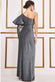 Draped Frill One Shoulder Lurex Maxi Dress DR3693