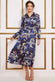 Printed Tiered Shirt Midi Shirt Dress With Belt DR3708