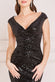 Patterned Sequin Bardot Midi Dress DR3720A