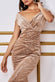 Sequined Velvet Bardot Midi Dress DR3720