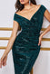 Patterned Sequin Bardot Midi Dress DR3720A