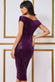 Sequined Velvet Bardot Midi Dress DR3720