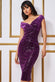 Sequined Velvet Bardot Midi Dress DR3720
