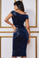 Sequined Velvet Bardot Midi Dress DR3720