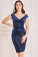 Patterned Sequin Bardot Midi Dress DR3720A