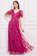 Flared Sleeve Embroidered Maxi Dress DR3279A