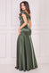 Satin Off Shoulder Pleated Maxi Dress DR3731