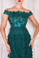 Sequin Embroidered Scallop Bardot Tiered Ruffles Maxi Dress DR3742