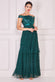 Sequin Embroidered Scallop Bardot Tiered Ruffles Maxi Dress DR3742