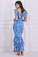 Floral Printed Chiffon Ruffle Maxi Dress DR3750