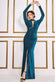 Lurex High Neck Ruched Split Maxi Dress DR3753