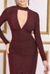 Lurex High Neck Ruched Split Maxi Dress DR3753