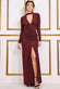 Lurex High Neck Ruched Split Maxi Dress DR3753