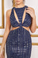 Patterned Sequin Cut Out Midi Dress DR3756