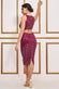Patterned Sequin Cut Out Midi Dress DR3756