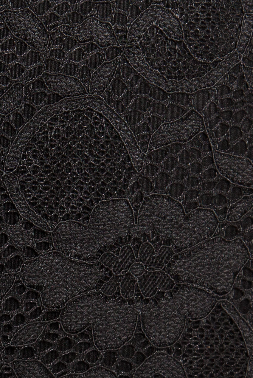 V-Cut Detail Cup Sleeved Lace Dress DR375