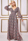 Long Sleeve Maxi Shirred Waistband DR3765A