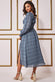 Long Sleeve Midi Shirred Waistband DR3766B