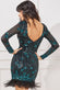 Sequin And Feather Open Back Mini DR3770A