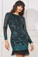 Sequin And Feather Open Back Mini DR3770A