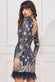 Sequin And Feather Open Back Mini DR3770A