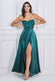 Front Split Satin Bandeau Maxi Dress DR3773