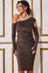 Cold Shoulder Lurex Midi Dress DR3779
