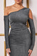 Cold Shoulder Lurex Midi Dress DR3779