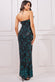 Sequin And Feather Boobtube Maxi Dress DR3784