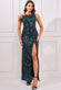 Sequin And Feather Boobtube Maxi Dress DR3784