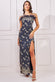 Sequin And Feather Boobtube Maxi Dress DR3784